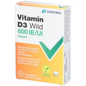 Verfora, VERFORA Vitamin D3 Wild Tabletten 600 IE vegan (90 Stk), VERFORA Vitamin D3 Wild Tabletten 600 IE vegan (90 Stk)