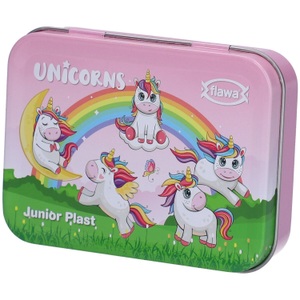 flawa, flawa Junior Plast Strips Unicorns Tin Box (20 Stk), flawa Junior Plast Strips Unicorns Tin Box (20 Stk)