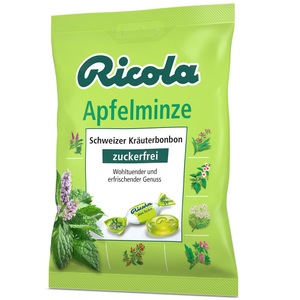 Queisser Pharma GmbH & Co. KG, Queisser Pharma GmbH & Co. KG Ricola® Schweizer Kräuterbonbons Apfelminze ohne Zucker, Ricola® Schweizer Kräuterbonbons Apfelminze ohne Zucker