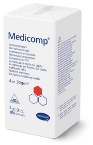 Hartmann, Hartmann Medicomp® Vliesstoffkompressen steril 4-lagig 5 cm x 5 cm, 