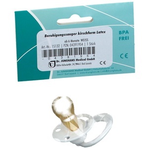 Dr. Junghans, Beruhigungssauger kirschform Latex Weiss ab 6 Monate, Beruhigungssauger kirschform Latex Weiss ab 6 Monate
