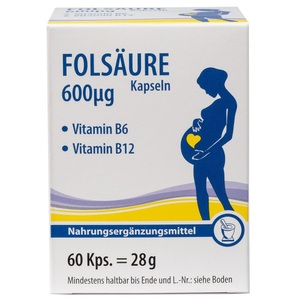 No Brand, Folsäure 600 µg Kapseln, Folsäure 600 µg Kapseln