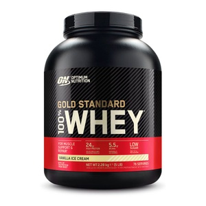 Optimum Nutrition, Optimum Nutrition - 100% Whey Gold Standard Vanilla Ice 5lb - 2267 g, 100% Whey Gold Standard - 2270g - Vanilla Ice Cream