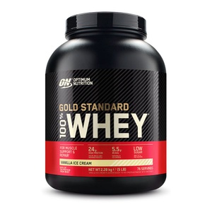 Optimum Nutrition, Optimum Nutrition - 100% Whey Gold Standard Vanilla Ice 5lb - 2267 g, Optimum Nutrition Whey Protein Gold Standard 2267 g Vanilla Ice Cream