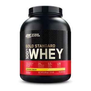 Optimum Nutrition, Optimum Nutrition - 100% Whey Gold Standard Banana Cream 5lb - 2267 g, 100% Whey Gold Standard - 2270g - Banana