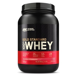 Optimum Nutrition, Optimum Nutrition - 100% Whey Gold Standard Strawberry 2lb - 900 g, Optimum Nutrition 100% Whey Gold Standard Delicious Strawberry