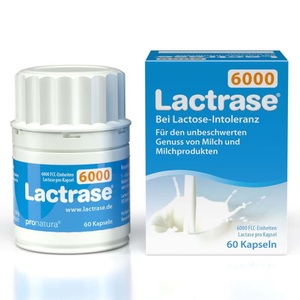 Pro Natura Gesellschaft für gesunde Ernährung mbH, Lactrase® 6000 FCC Kapseln, Lactrase® 6000 FCC Kapseln