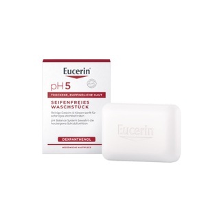 Eucerin, Eucerin Reinigung Eucerin Reinigung pH5 Seifenfreies Waschstueck Empfindliche Haut Koerperseife 100.0 gram, Eucerin pH5 Seifenfreies Waschstück ? reinigt empfindliche und trockene Haut besonders sanft & bewahrt die Schutzfunktion der Haut
