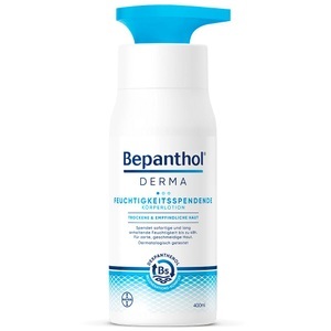 Bayer Vital GmbH, Bepanthol® DERMA Feuchtigkeitsspendende Körperlotion, Bepanthol® Derma Feuchtigkeitsspendende Körperlotion, Köperpflege für empfindliche und trockene Haut, dermatologisch getestete Feuchtigkeitscreme mit Dexpanthenol
