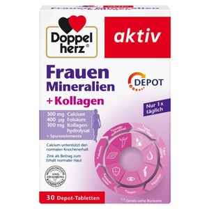 Doppelherz, Doppelherz® aktiv Frauen Mineralien + Kollagen DEPOT, Doppelherz® aktiv Frauen Mineralien + Kollagen Depot