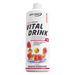 Best Body Nutrition, Best Body Nutrition Low Carb Vital Drink - Erdbeer-Rhabarber, Best Body Vital Drink Zerop