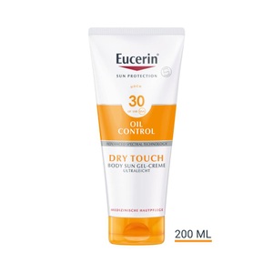 BEIERSDORF SPA, Eucerin® Sun Gel-Creme Oil Control Body LSF30, Eucerin® Oil Control Body Sun Dry Touch Gel-Creme LSF 30 ? hoher Sonnenschutz mit ultra leichter Textur, Anti-Sand Effekt und Anti-Glanz Effekt