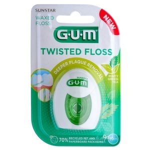 Sunstar Deutschland GmbH, Gum® Twisted Floss, Sunstar GUM Twisted Floss Zahnseide 30m, gewachst, Green Tea (1 Stk)
