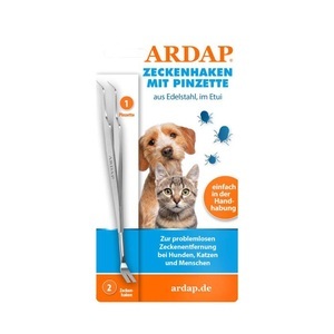 ardap, Ardap Zeckenhaken mit Pinzette - aus Edelstahl, Ardap Zeckenhaken mit Pinzette - aus Edelstahl
