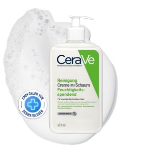 undefined, CeraVe Creme-zu-Schaum Reinigung (50 ml), CeraVe Creme-zu-Schaum Reinigung für normale bis trockene Haut, Gesichtsreinigung & Make-up-Entferner, mit 3 essenziellen Ceramiden & Hyaluron