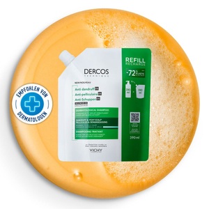 L'Oreal Deutschland GmbH, Vichy Dercos Anti-Schuppen Shampoo: Beruhigendes Shampoo mit Salicylsäure für normales bis fettiges Haar, VICHY - Dercos Eco-Refill Anti-Schuppen-Shampoo für normales bis fettiges Haar, 390 ml