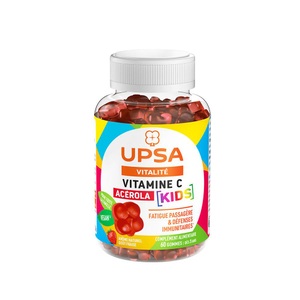 UPSA, Acerola Vitamin C Kids - 60 Kaugummis - Erwachsene & Kinder ab 3Jahren - Nahrungsergänzungsmittel, vegan, Erdbeergeschmack - Vorübergehende Müdigkeit und Immunabwehr, Acerola Vitamin C Kids - 60 Kaugummis - Erwachsene & Kinder ab 3Jahren - Nahrungsergänzungsmittel, vegan, Erdbeergeschmack - Vorübergehende Müdigkeit und Immunabwehr