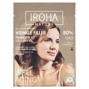 Iroha, Iroha Nature - Wrinkle Filler & Anti-Age Triple Hyaluronic Acid Face & Neck Mask, Iroha Nature Faltenfüllende Anti-Aging-Maske mit dreifacher Hyaluronsäure