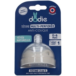 H&H FRANCE, Dodie Multi-Perforierter Anti-Kolik Sauger Fluss 1 Langsam +0, Dodie Multi-Perforierter Anti-Kolik Sauger Fluss 1 Langsam +0