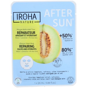 Iroha, Iroha Nature - After Sun Sheet Mask Repairing, Iroha Nature After Sun Repair Tuchmaske Melone