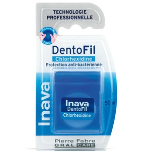 Pierre Fabre Oral Care, Inava DentoFil Chlorhexidine, Fil dentaire ciré, antibactérien, imprégné de chlorhexidine,, Inava Dentofil Zahnseide