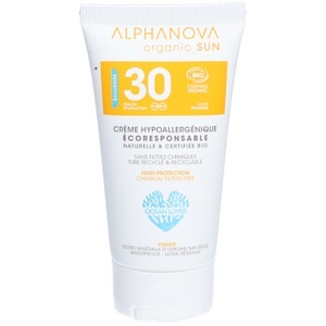 Alphanova, Alphanova - Sonnencreme SPF30+ - 50 ml, Alphanova Zertifizierte BIO Sonnencreme Hypoallergenial Gesichtsfrisch SPF 30