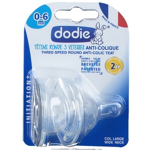 POLIVE ALLOGA FRANCE, dodie® Initiation+ Sauger Durchflussrate 2, dodie® Initiation+ Anti-Kolik-Sauger 0-6 Monate