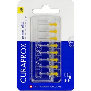 CURADEN FRANCE, Curaprox Prime Refill, Zylindrische Interdentalbürste, Nachfüllpackung, 0,9 mm, gelb (Ref., 