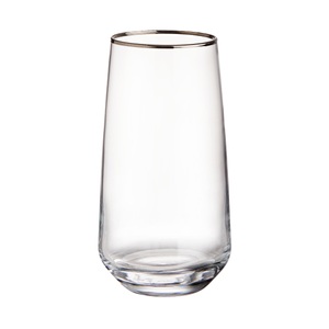 Butlers, TOUCH OF GOLD Longdrinkglas mit Silberrand 480ml, 