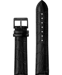 Jowissa, Jowissa Mattes Alligator Leder Uhrband E3.1053 Schwarz, Mattes Leder Uhrband E3.1053