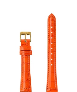 Jowissa, Jowissa Leder Uhrband Glanz Kroko E3.1469.M Orange / Gold, Leder Uhrband Glanz E3.1469.M