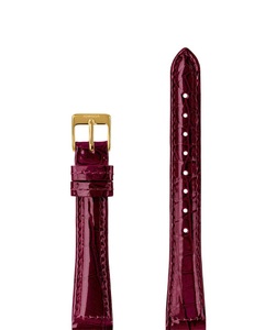 Jowissa, Jowissa Leder Uhrband Glanz Kroko E3.1457.M Rot / Gold, Leder Uhrband Glanz E3.1457.M