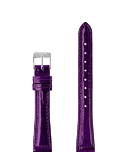 Jowissa, Jowissa Leder Uhrband Glanz Kroko E3.1474.M Violett / Silber, Leder Uhrband Glanz E3.1474.M