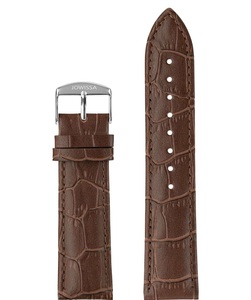 Jowissa, Jowissa Mattes Alligator Leder Uhrband E3.1464.XL Braun / Silber, Mattes Leder Uhrband E3.1464.XL
