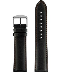 Jowissa, Jowissa Leder Uhrband E3.1363 Schwarz / Silber, Leder Uhrband E3.1363