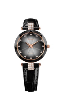 Jowissa, Jowissa Facet Strass Schweizer Damenuhr J5.650.M Rose / Grey / Black, Facet Strass Schweizer Damenuhr J5.650.M