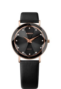 Jowissa, Jowissa Facet Schweizer Damenuhr J5.606.L Schwarz / Rosa, Facet Schweizer Damenuhr J5.606.L