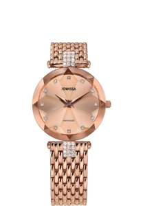 Jowissa, Jowissa Facet Strass Schweizer Damenuhr J5.634.M Rosa, Facet Strass Schweizer Damenuhr J5.634.M