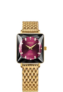 Jowissa, Jowissa Facet Princess Schweizer Damenuhr J8.066.M Bordeaux / Gold, Facet Princess Schweizer Damenuhr J8.066.M