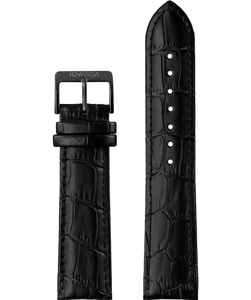 Jowissa, Jowissa Mattes Alligator Leder Uhrband E3.1053 Schwarz, Mattes Alligator Leder Uhrband E3.1053