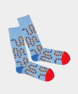 DillySocks, Stripy Snakey - blaue Socken mit Schlagen Motiv - DillySocks, - Socken in Blau mit Tier Motiv/Muster