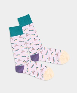 DillySocks, Sombrero Summer - rosa Socken mit Sombrero Motiv - DillySocks, - Socken in Rosa mit Konfetti Motiv/Muster