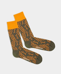 DillySocks, - Socken in Grün mit Geometrisch Motiv/Muster, - Socken in Grün mit Geometrisch Motiv/Muster