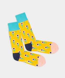 DillySocks, - Socken in Gelb mit Pflanze Blumen Motiv/Muster, - Socken in Gelb mit Pflanze Blumen Motiv/Muster