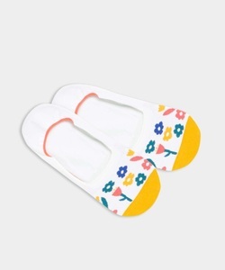 DillySocks, Hidden White Meadow - unsichtbare weiße Sneakersocken mit Blumen Motiv - DillySocks, - Füsslinge in Weiss mit Blumen Motiv/Muster