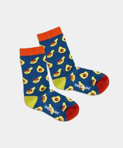 DillySocks, Lil Avocado - Kindersocken in Blau mit Früchte Avocado Motiv/Muster von DillySocks, - Kindersocken in Blau mit Früchte Avocado Motiv/Muster