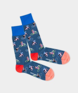 DillySocks, Blue Bike - Socken mit Fahrrad-Muster in blau - DillySocks, - Socken in Blau mit Fahrrad Motiv/Muster