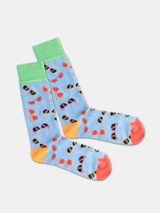 DillySocks, Blue Meadow - Socken in blau von Dilly Socks, - Socken in Blau mit Motiv/Muster
