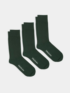 DillySocks, Smooth Forest Green Pack - grüner 3er Pack einfarbige Socken - DillySocks, - Socken-Sets in Grün mit Uni Motiv/Muster