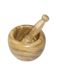 andersign, Mörser m. Stössel Olivenholz Ø14 cm